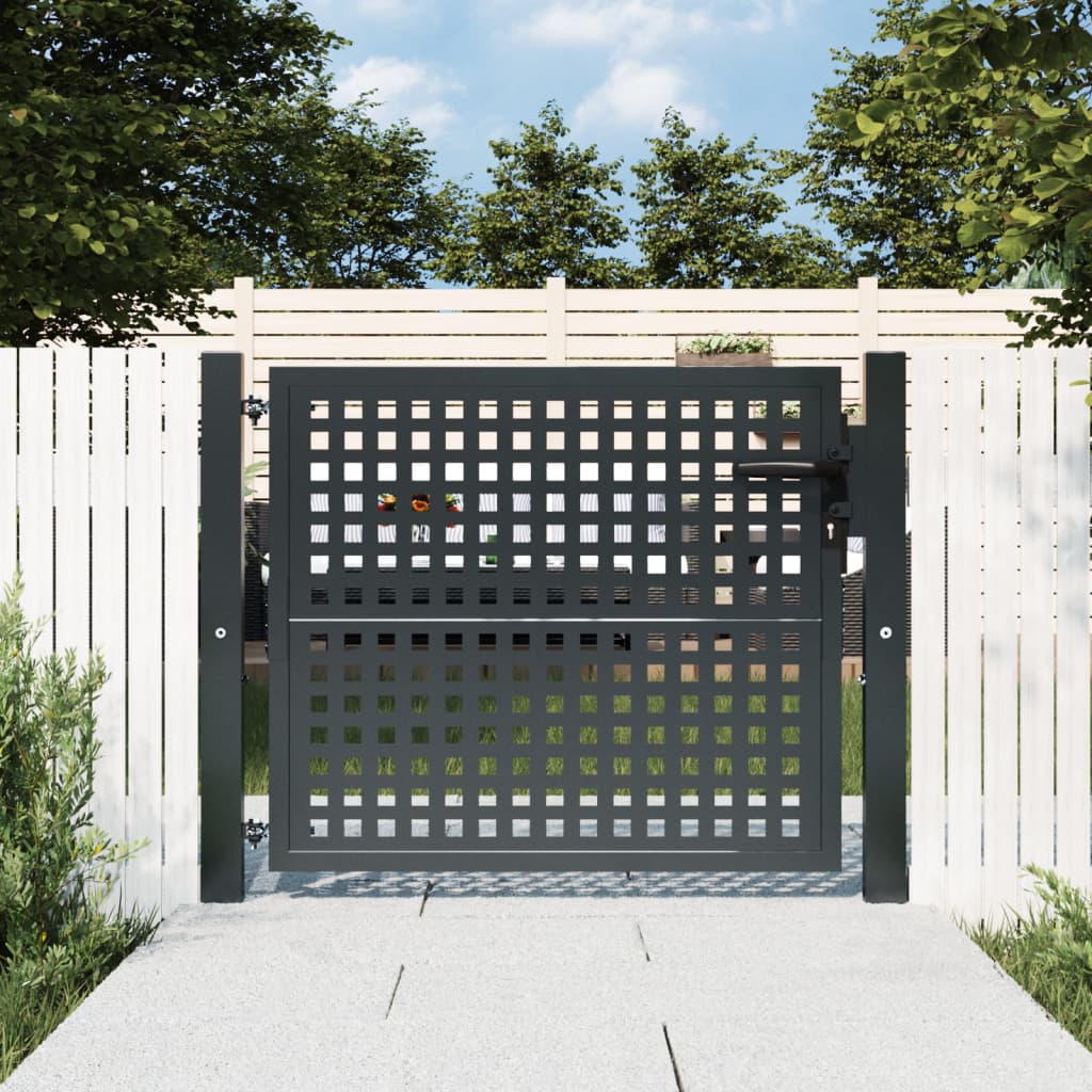 Tuinpoort Antraciet 100x75 cm Staal is nu te koop bij PeponiXL, paradijselijk wonen!