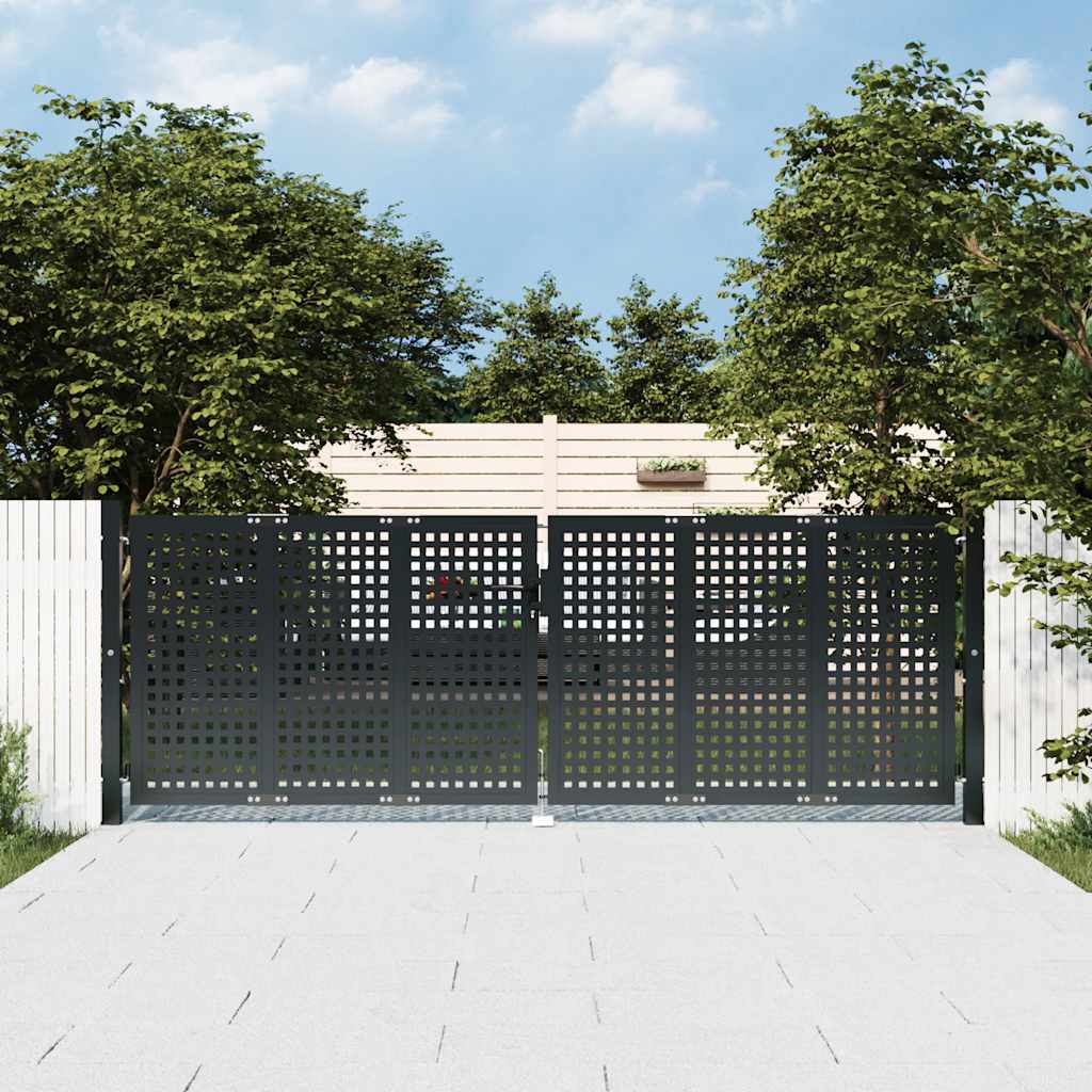 Tuinpoort Antraciet 300x75 cm Staal is nu te koop bij PeponiXL, paradijselijk wonen!