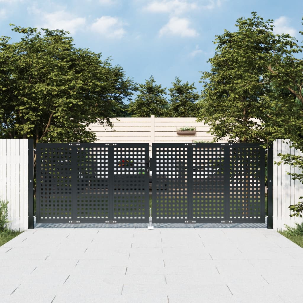 Tuinpoort Antraciet 300x100 cm Staal is nu te koop bij PeponiXL, paradijselijk wonen!