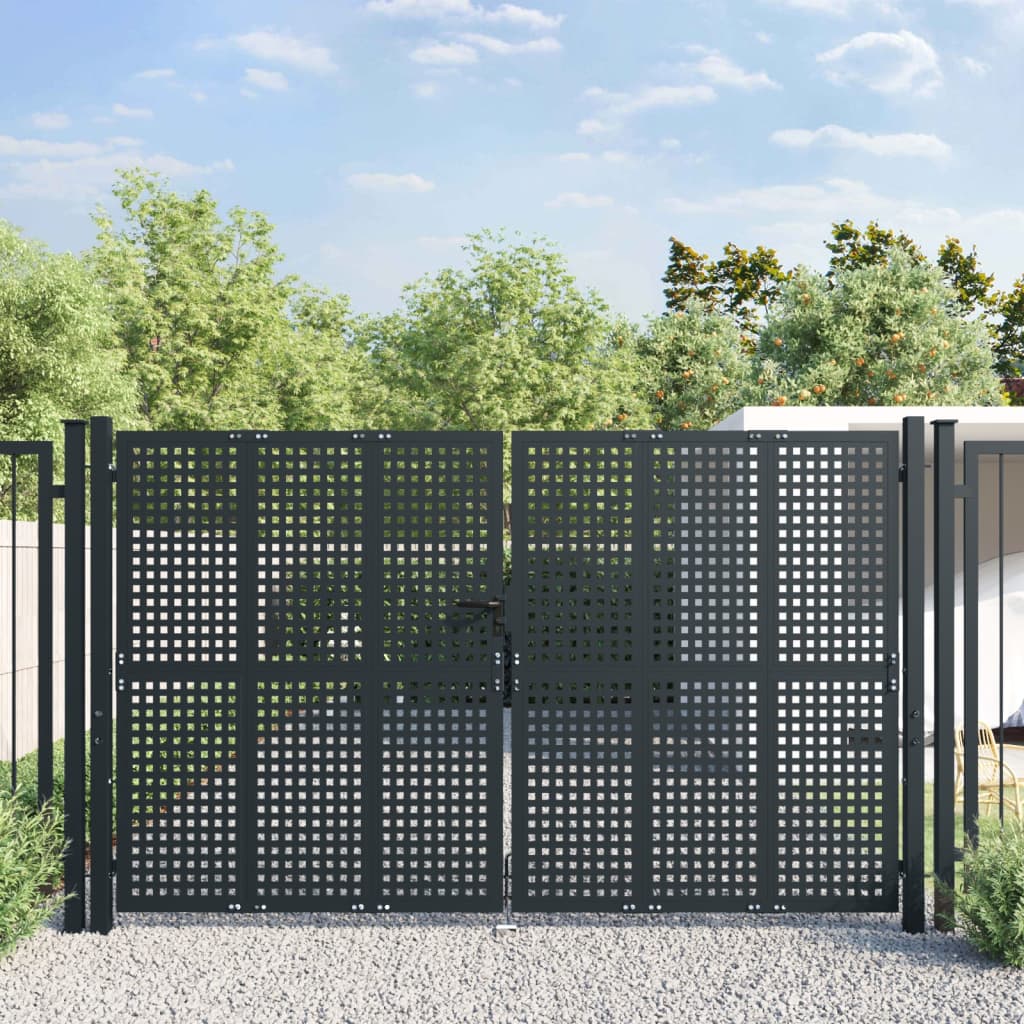 Tuinpoort Antraciet 300x175 cm Staal is nu te koop bij PeponiXL, paradijselijk wonen!