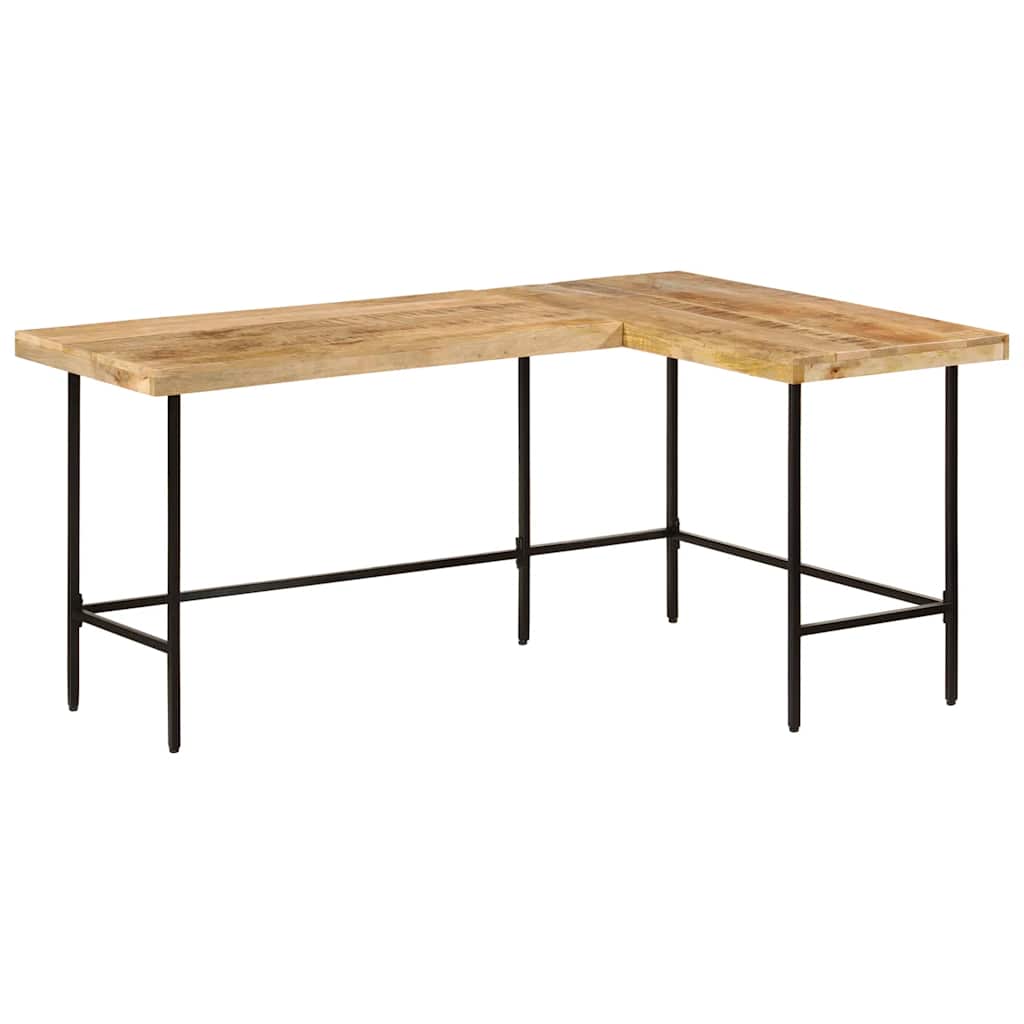 Bureau 165x110x77 cm massief mangohout en ijzer is nu te koop bij PeponiXL, paradijselijk wonen!