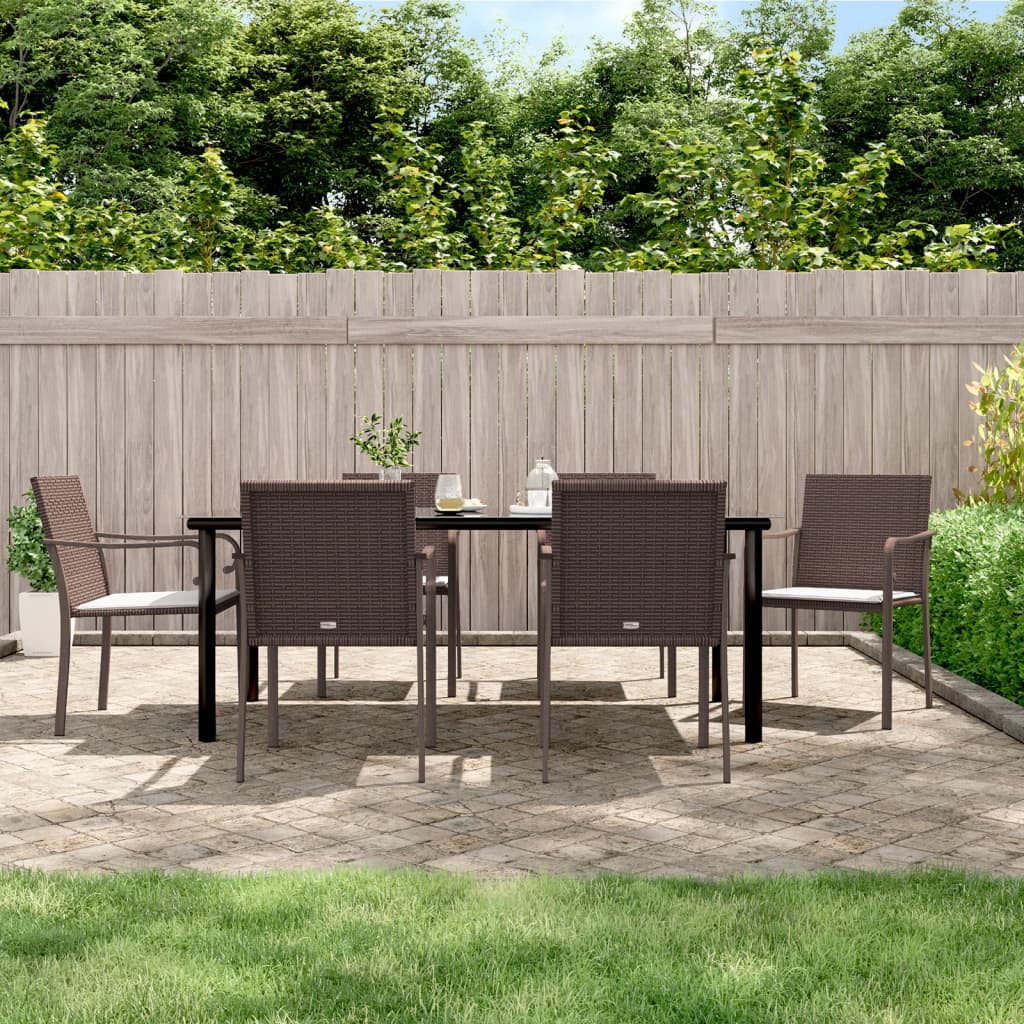 7-delige Tuinset met kussens poly rattan en staal is nu te koop bij PeponiXL, paradijselijk wonen!