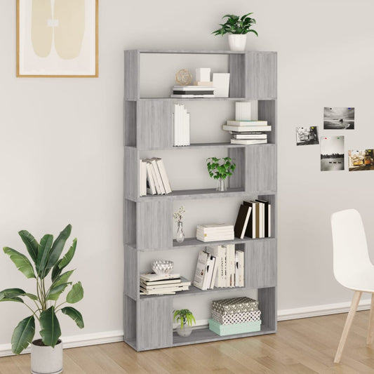 Boekenkast/kamerscherm 100x24x188 cm grijs sonoma eikenkleurig is nu te koop bij PeponiXL, paradijselijk wonen!
