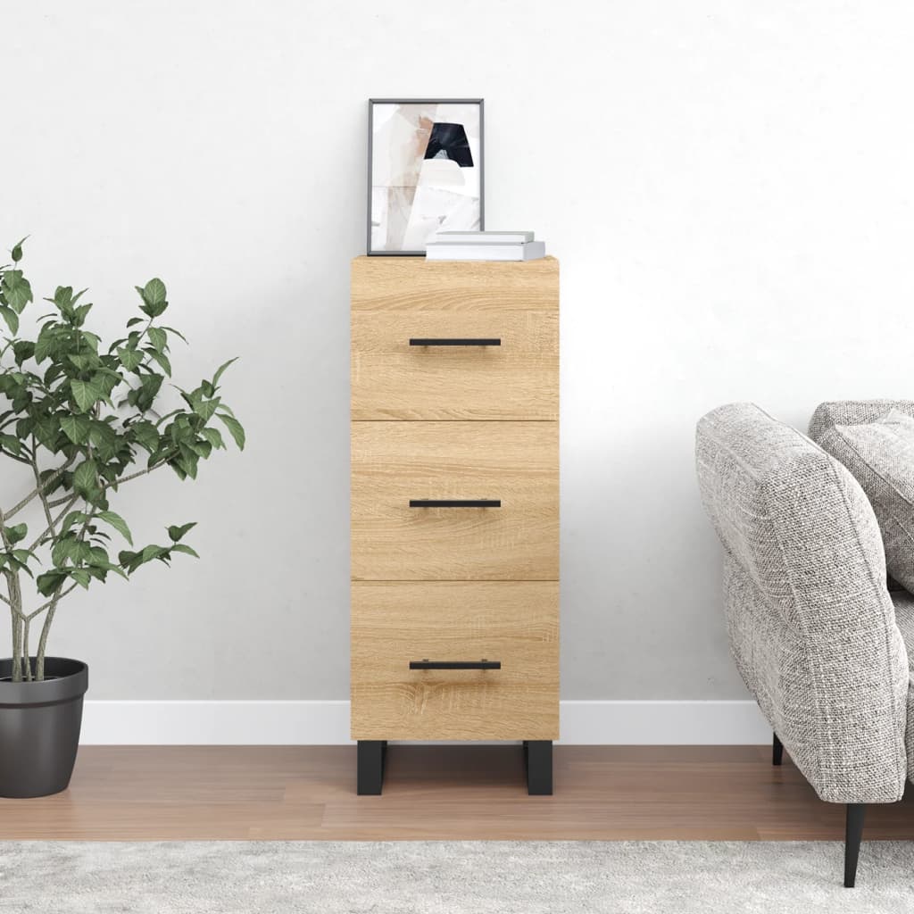 Dressoir 34,5x34x90 cm bewerkt hout sonoma eiken is nu te koop bij PeponiXL, paradijselijk wonen!