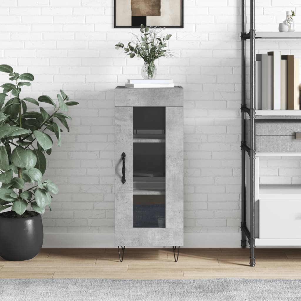 Dressoir 34,5x34x90 cm bewerkt hout betongrijs is nu te koop bij PeponiXL, paradijselijk wonen!