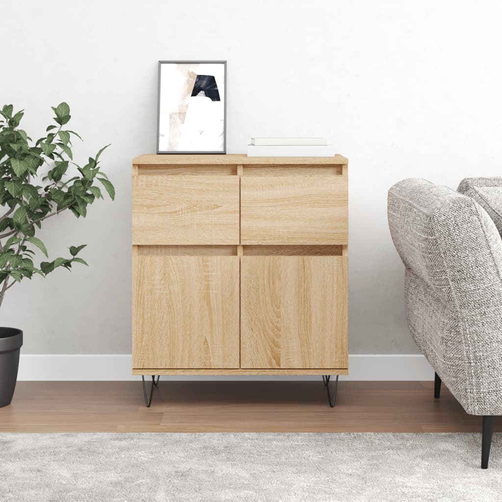 Dressoir 60x35x70 cm bewerkt hout sonoma eikenkleurig is nu te koop bij PeponiXL, paradijselijk wonen!