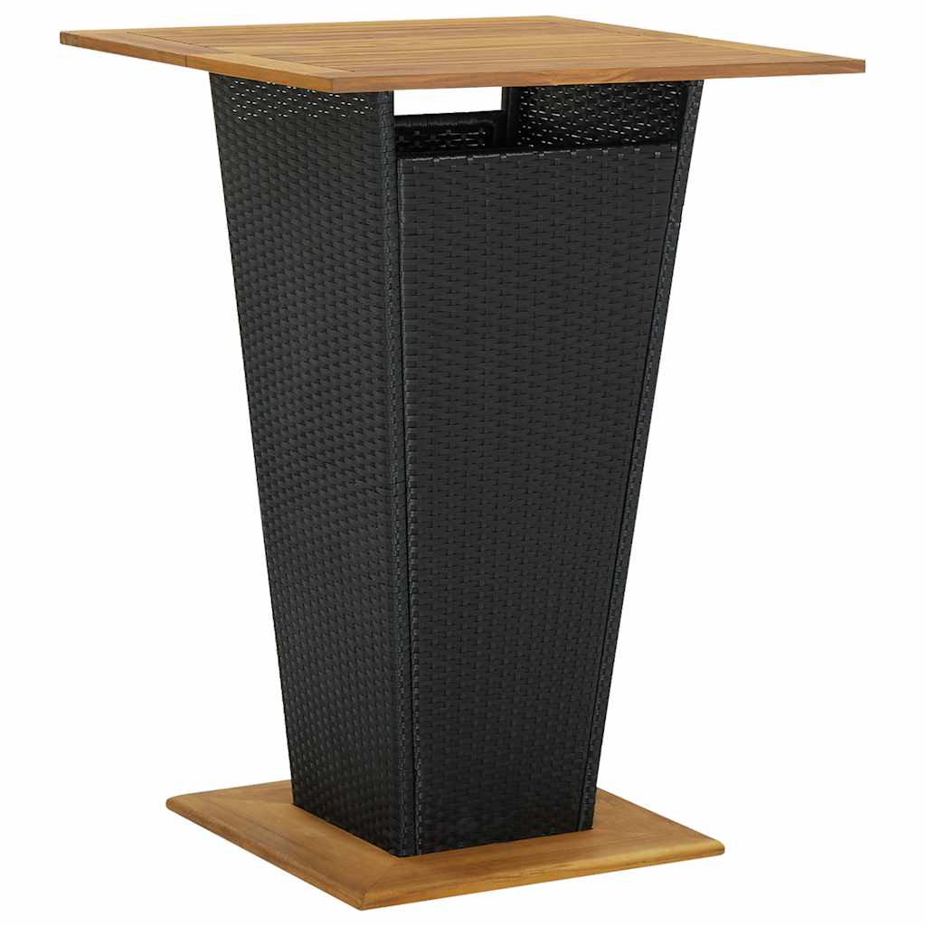 5-delige Tuinbarset poly rattan en massief acaciahout zwart is nu te koop bij PeponiXL, paradijselijk wonen!