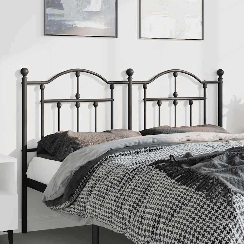 Vervangend hoofdbord 135 cm metaal zwart is nu te koop bij PeponiXL, paradijselijk wonen!
