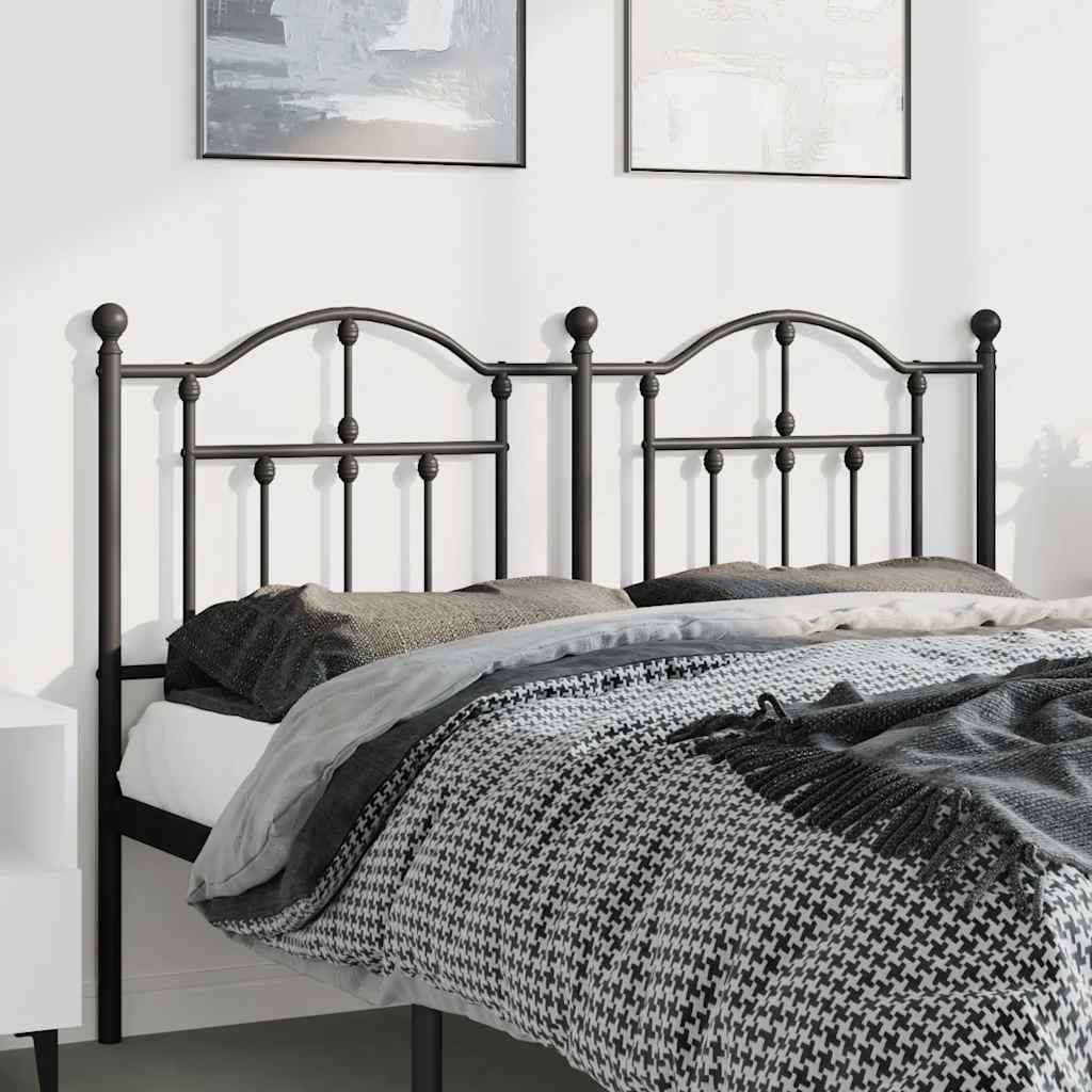 Vervangend hoofdbord 150 cm metaal zwart is nu te koop bij PeponiXL, paradijselijk wonen!