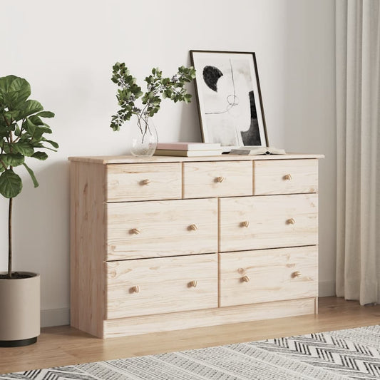Ladekast ALTA 112x35x73 cm massief grenenhout is nu te koop bij PeponiXL, paradijselijk wonen!