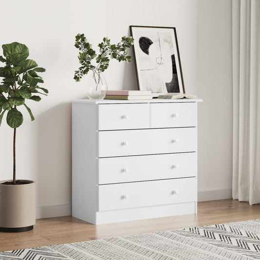 Ladekast ALTA 77x35x73 cm massief grenenhout wit is nu te koop bij PeponiXL, paradijselijk wonen!