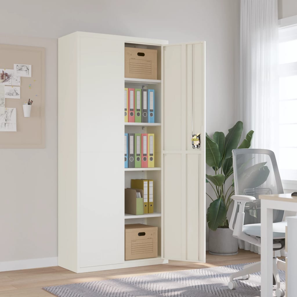 Archiefkast 90x40x200 cm staal wit is nu te koop bij PeponiXL, paradijselijk wonen!