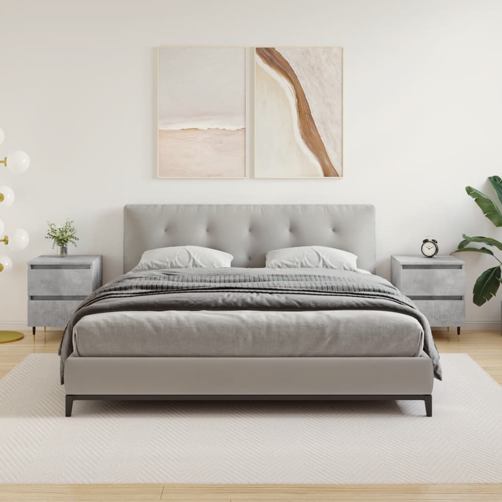 Nachtkastjes 2 st 40x35x50 cm bewerkt hout betongrijs is nu te koop bij PeponiXL, paradijselijk wonen!
