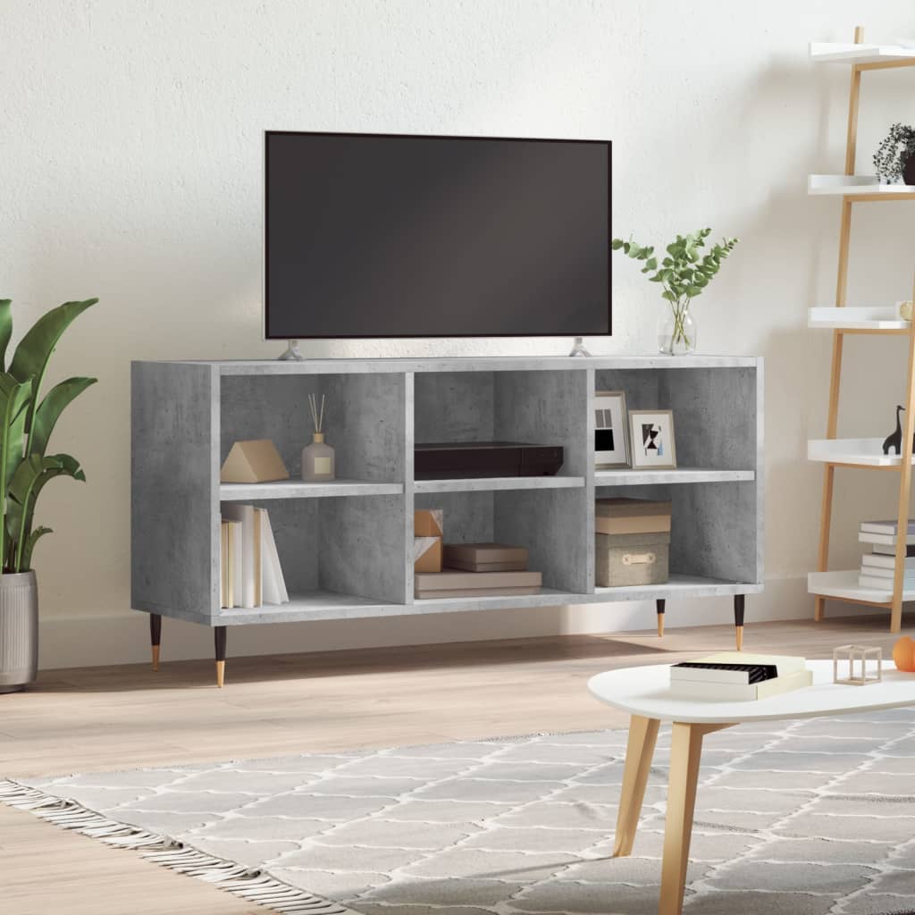 Tv-meubel 103,5x30x50 cm bewerkt hout betongrijs is nu te koop bij PeponiXL, paradijselijk wonen!