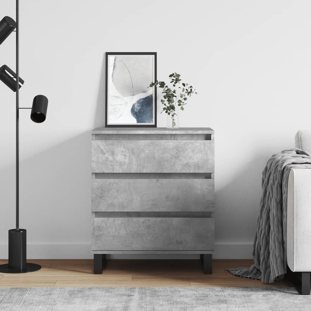 Dressoir 60x35x70 cm bewerkt hout betongrijs is nu te koop bij PeponiXL, paradijselijk wonen!