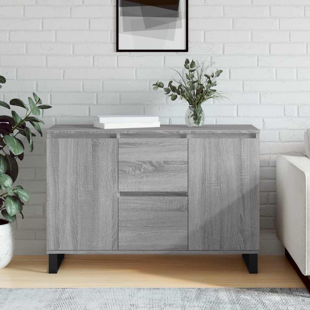 Dressoir 101,5x35x70 cm bewerkt hout grijs sonoma eikenkleurig is nu te koop bij PeponiXL, paradijselijk wonen!