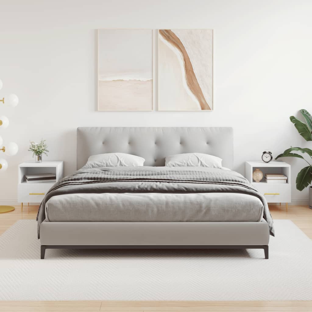 Nachtkastjes 2 st 40x35x47,5 cm bewerkt hout wit is nu te koop bij PeponiXL, paradijselijk wonen!