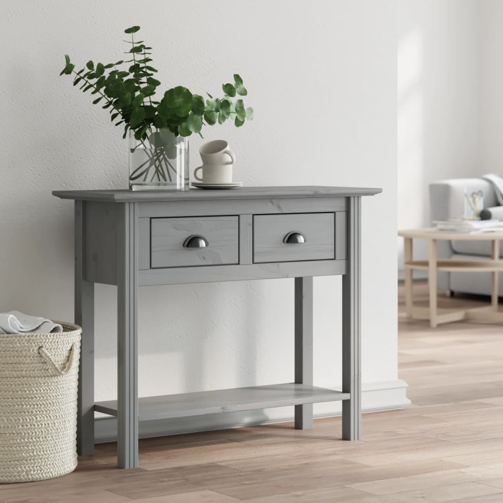 Wandtafel BODO 91x35x74 cm massief grenenhout grijs is nu te koop bij PeponiXL, paradijselijk wonen!