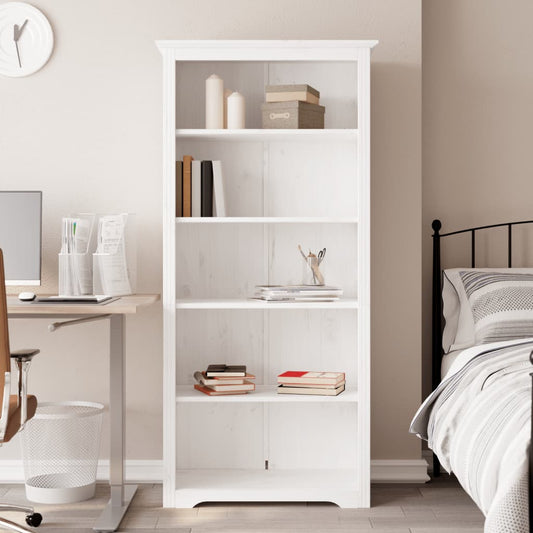 Boekenkast 5-laags BODO 82x40x173 cm massief grenenhout wit is nu te koop bij PeponiXL, paradijselijk wonen!