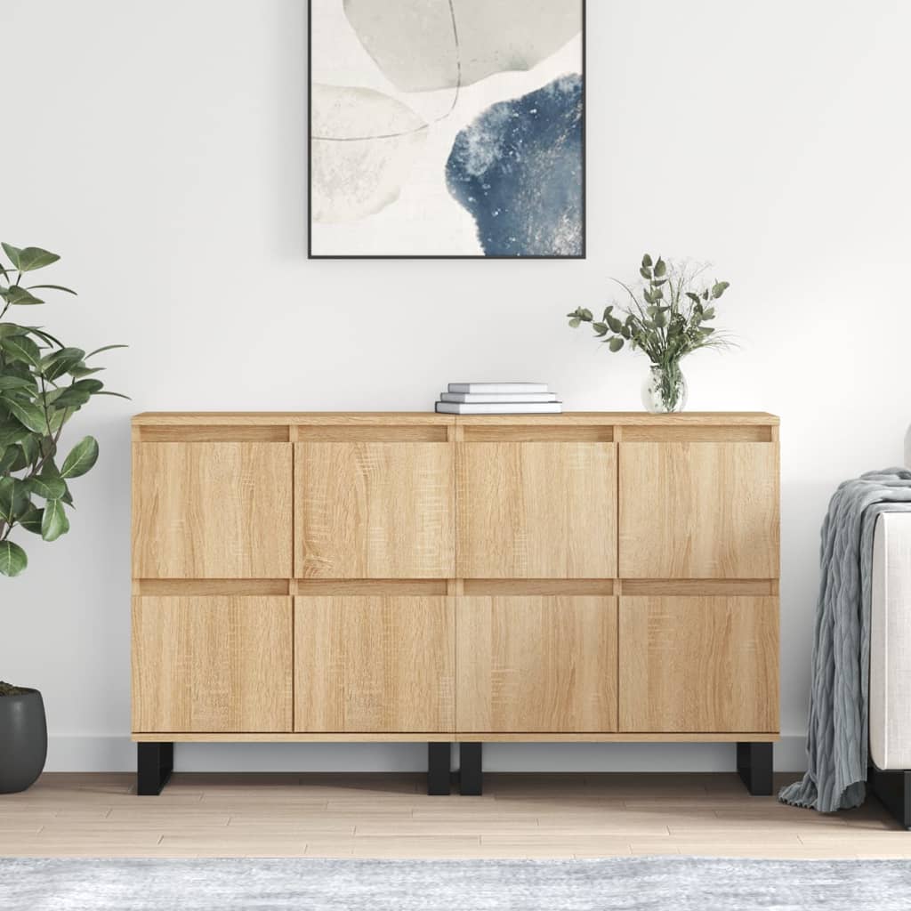 Dressoirs 2 st bewerkt hout sonoma eikenkleurig is nu te koop bij PeponiXL, paradijselijk wonen!