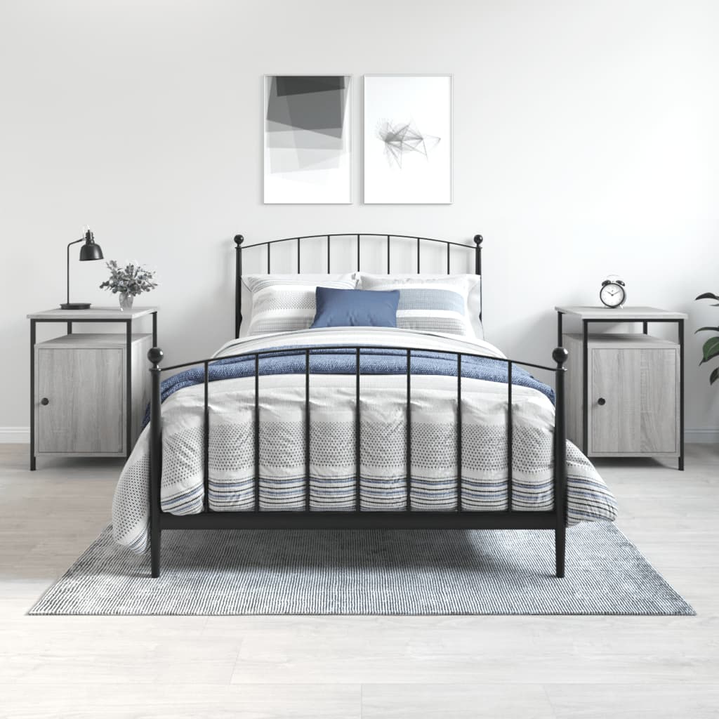 Nachtkastjes 2 st 40x42x60 cm bewerkt hout grijs sonoma eiken is nu te koop bij PeponiXL, paradijselijk wonen!