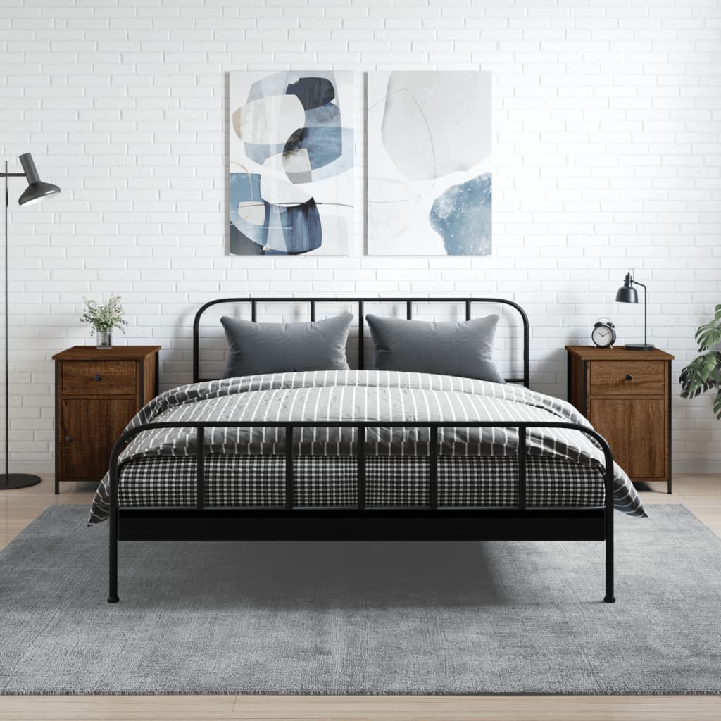 Nachtkastjes 2 st 40x42x60 cm bewerkt hout bruin eikenkleur is nu te koop bij PeponiXL, paradijselijk wonen!
