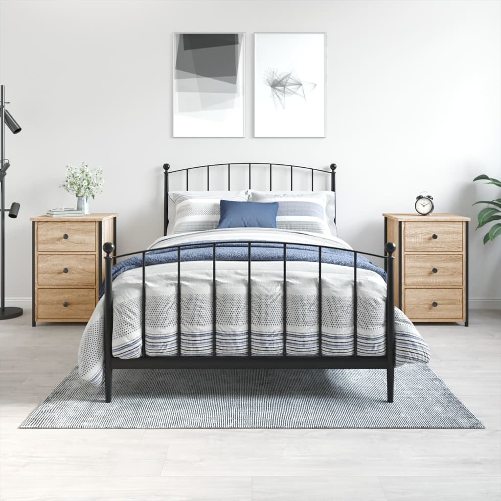 Nachtkastjes 2 st 40x36x60 cm bewerkt hout sonoma eikenkleurig is nu te koop bij PeponiXL, paradijselijk wonen!