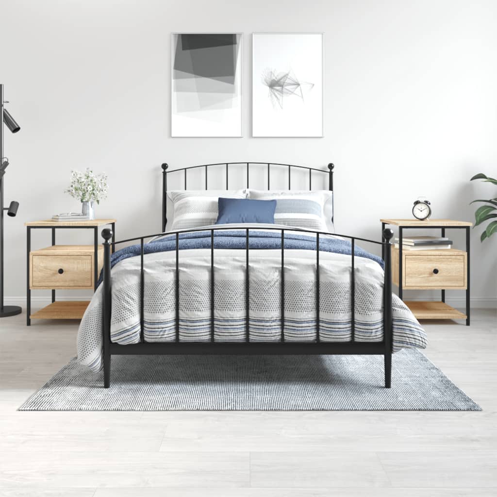 Nachtkastjes 2 st 40x42x56 cm bewerkt hout sonoma eikenkleurig is nu te koop bij PeponiXL, paradijselijk wonen!