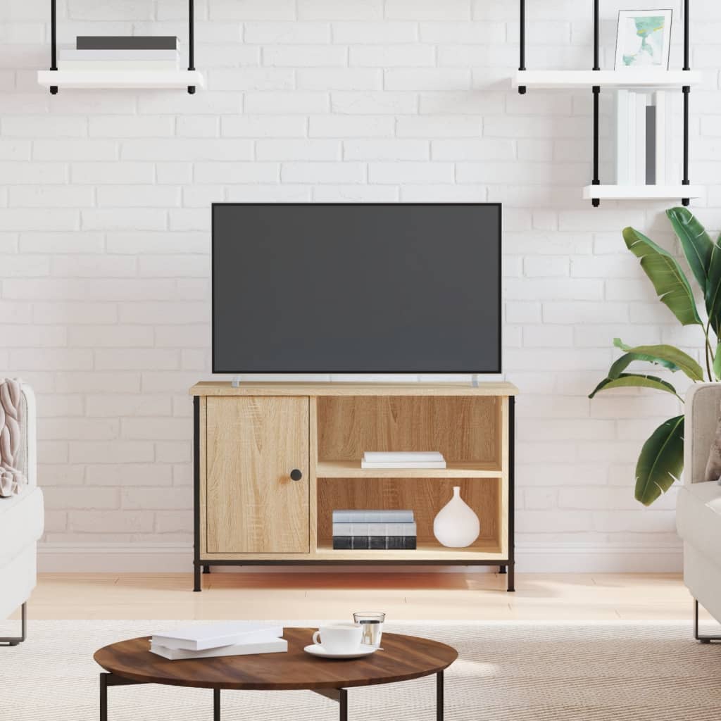 Tv-meubel 80x40x50 cm bewerkt hout sonoma eikenkleurig is nu te koop bij PeponiXL, paradijselijk wonen!