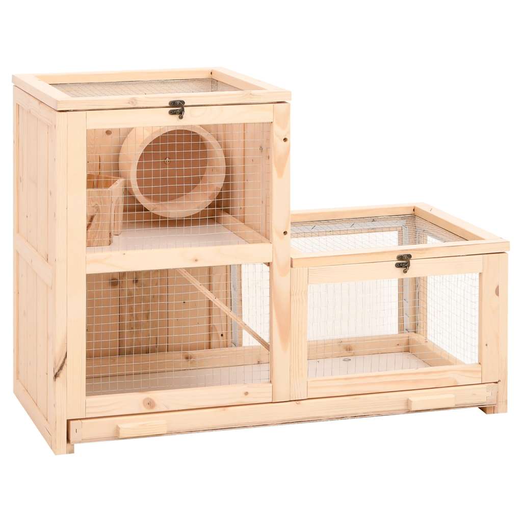 Hamsterkooi 81x40x60 cm massief vurenhout is nu te koop bij PeponiXL, paradijselijk wonen!
