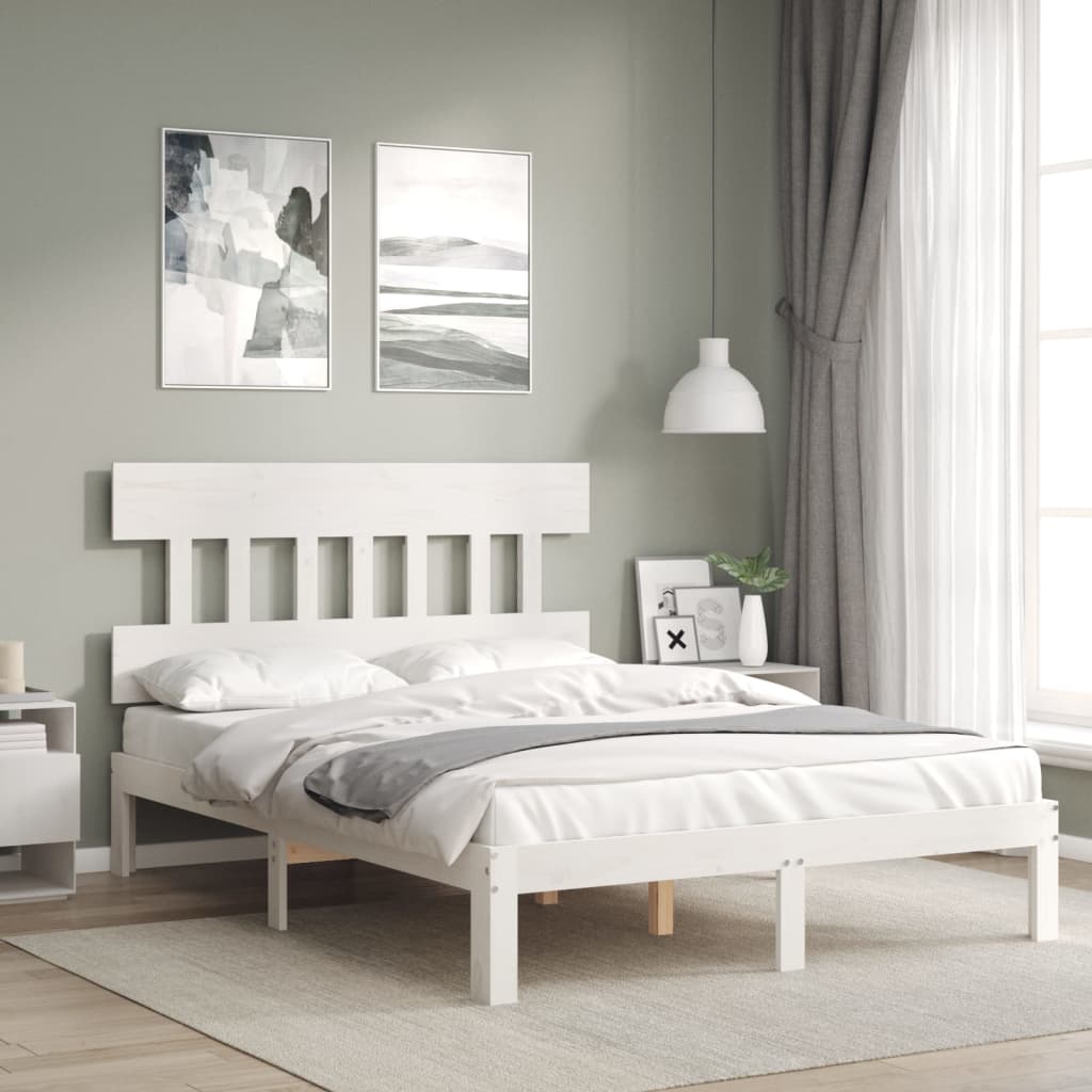 Bedframe zonder matras massief grenenhout wit 120x200 cm is nu te koop bij PeponiXL, paradijselijk wonen!