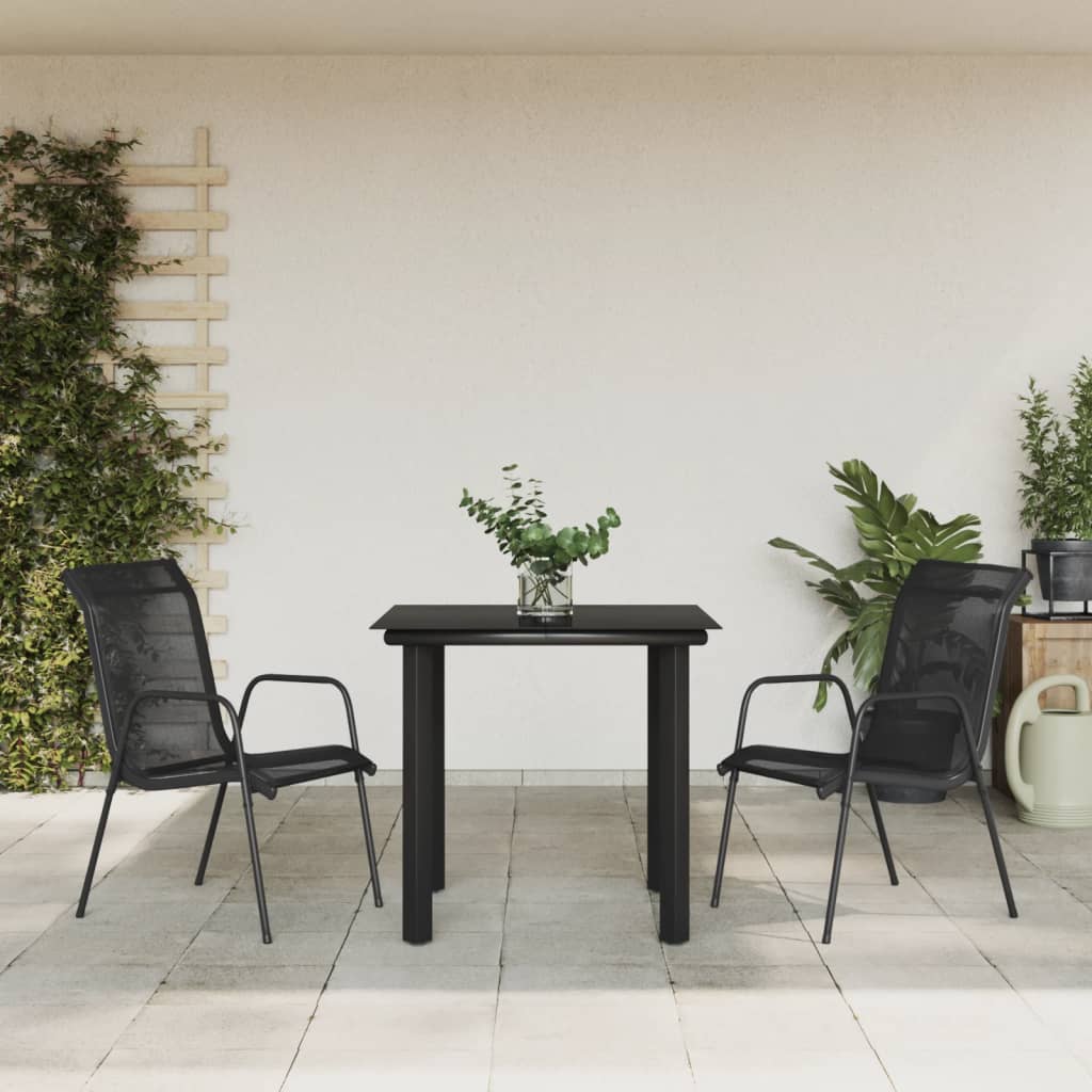 3-delige Tuinset textileen en staal zwart is nu te koop bij PeponiXL, paradijselijk wonen!