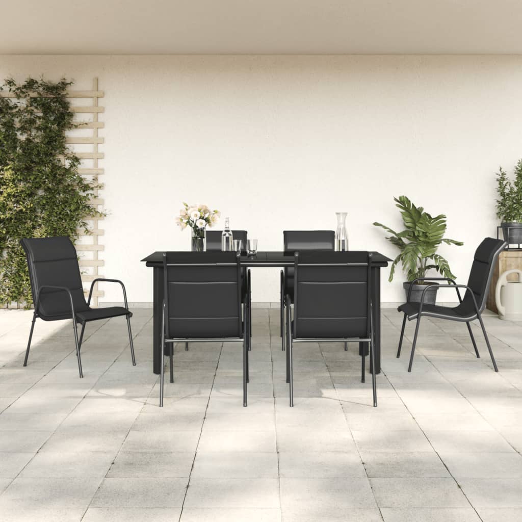 7-delige Tuinset textileen en staal zwart is nu te koop bij PeponiXL, paradijselijk wonen!