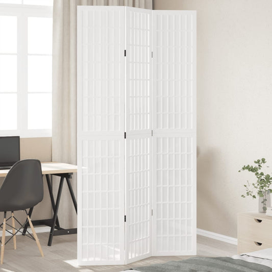 Kamerscherm met 3 panelen massief paulowniahout wit is nu te koop bij PeponiXL, paradijselijk wonen!