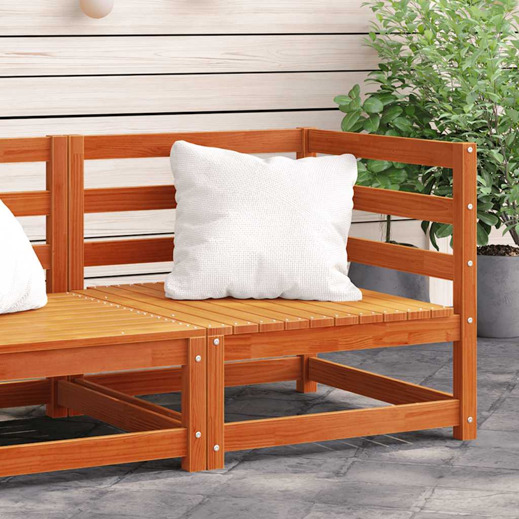 vidaXL Tuinhoekbank 2 st 70x70x67 cm massief grenenhout wasbruin
