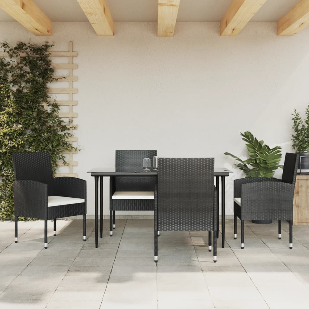5-delige Tuinset poly rattan en staal zwart is nu te koop bij PeponiXL, paradijselijk wonen!