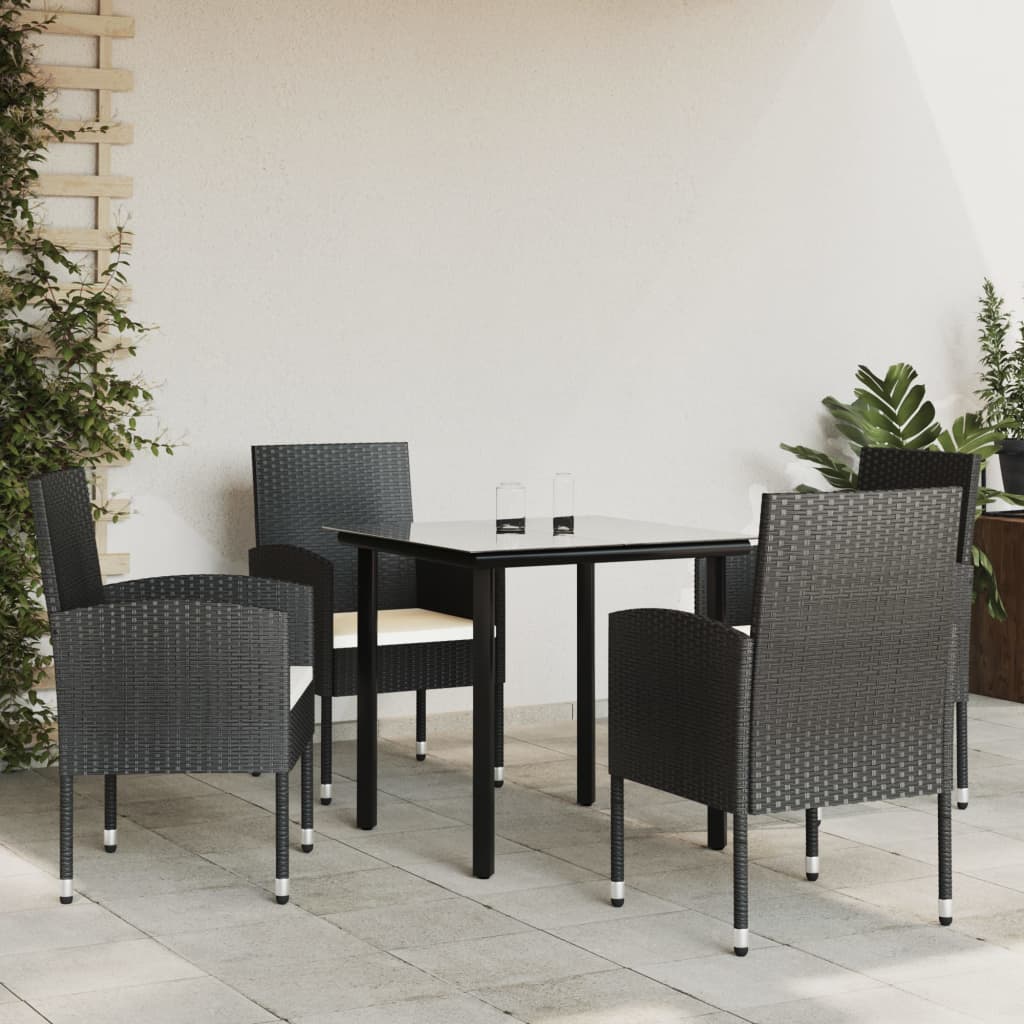 5-delige Tuinset poly rattan en staal zwart is nu te koop bij PeponiXL, paradijselijk wonen!