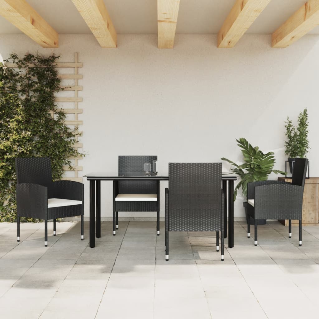 5-delige Tuinset poly rattan en staal zwart is nu te koop bij PeponiXL, paradijselijk wonen!