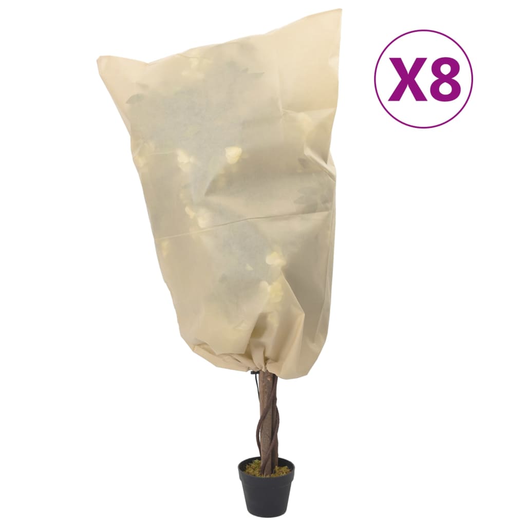 Plantenhoezen met trekkoord 8 st 70 g/m² 0,8x1 m is nu te koop bij PeponiXL, paradijselijk wonen!