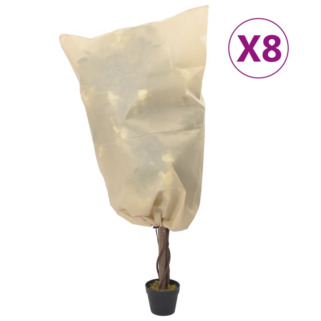 Plantenhoezen met trekkoord 8 st 70 g/m² 0,8x1,2 m is nu te koop bij PeponiXL, paradijselijk wonen!