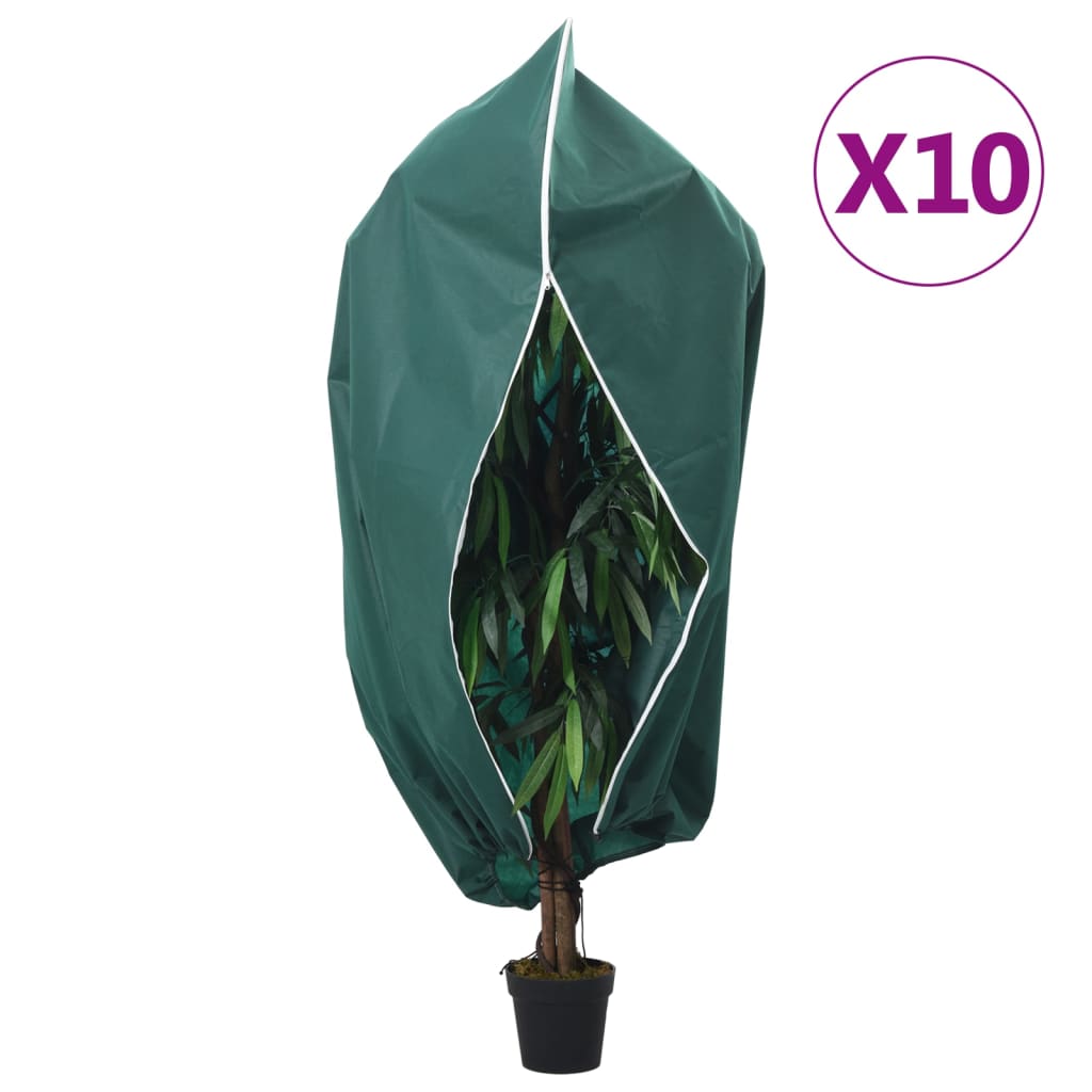 Plantenhoezen met ritssluiting 10 st 70 g/m² 3,14x2,5 m is nu te koop bij PeponiXL, paradijselijk wonen!