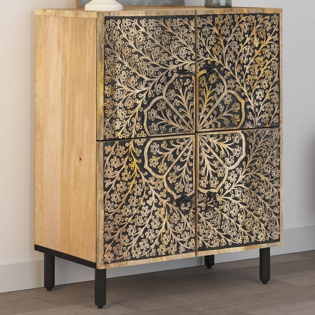 Bijzetkast 60x33x75 cm massief mangohout is nu te koop bij PeponiXL, paradijselijk wonen!