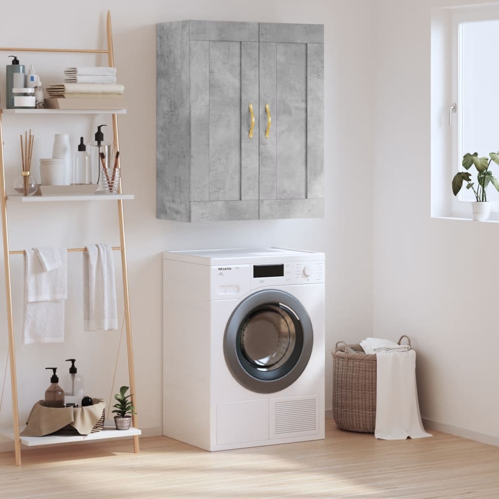 Wandkast 69,5x34x90 cm bewerkt hout betongrijs is nu te koop bij PeponiXL, paradijselijk wonen!