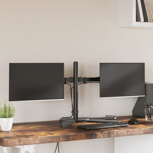 Monitorstandaard dubbel VESA 75/100 mm staal zwart is nu te koop bij PeponiXL, paradijselijk wonen!