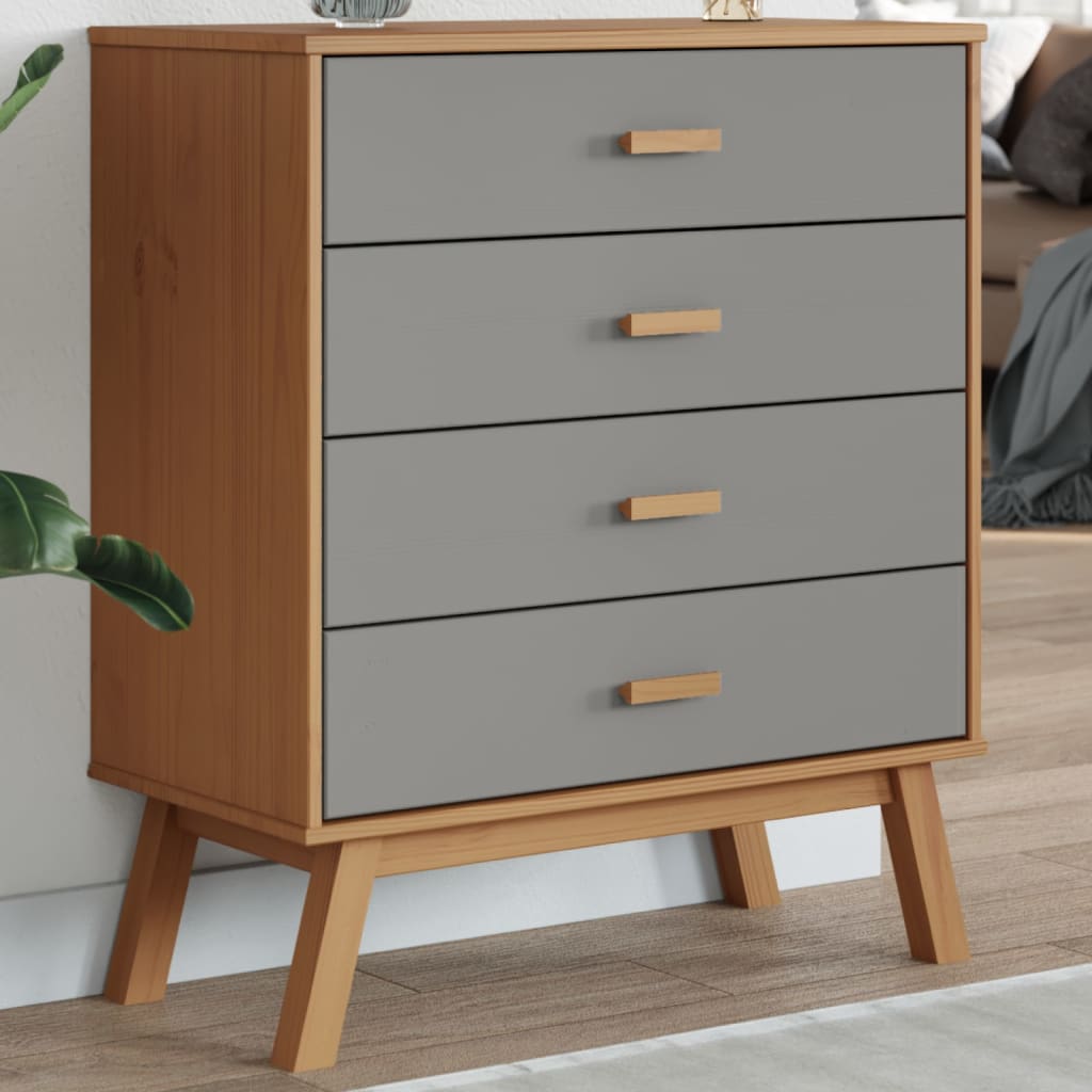 Ladekastje OLDEN massief grenenhout grijs en bruin is nu te koop bij PeponiXL, paradijselijk wonen!
