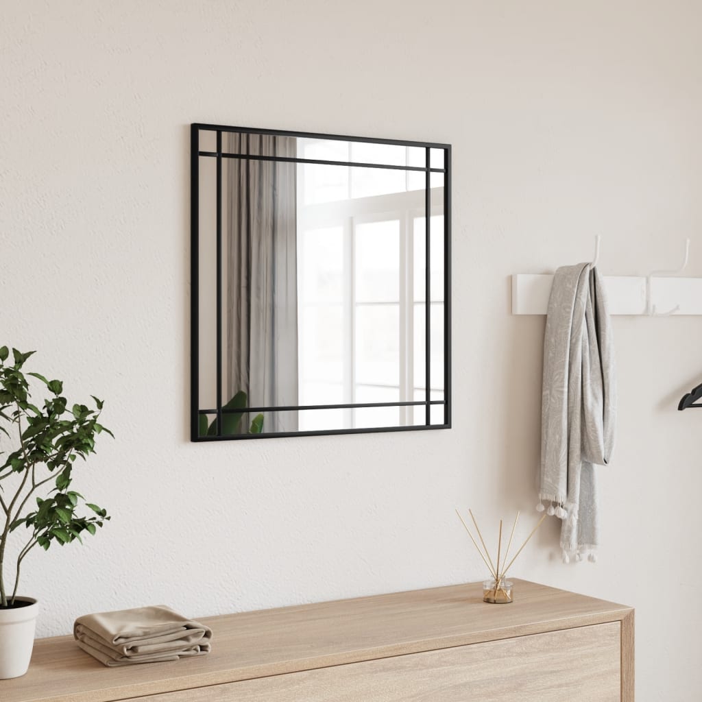 Wandspiegel vierkant 50x50 cm ijzer zwart is nu te koop bij PeponiXL, paradijselijk wonen!
