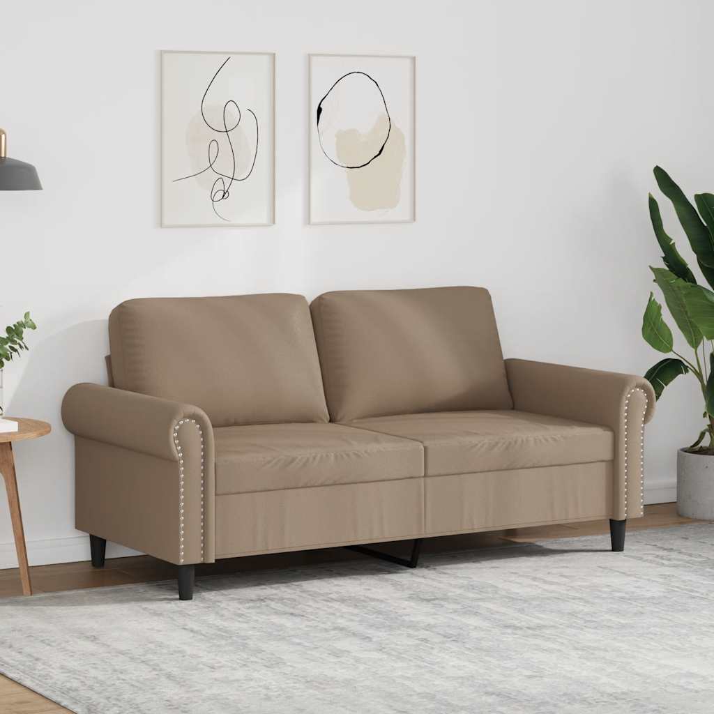 Tweezitsbank 140 cm kunstleer cappuccinokleurig is nu te koop bij PeponiXL, paradijselijk wonen!