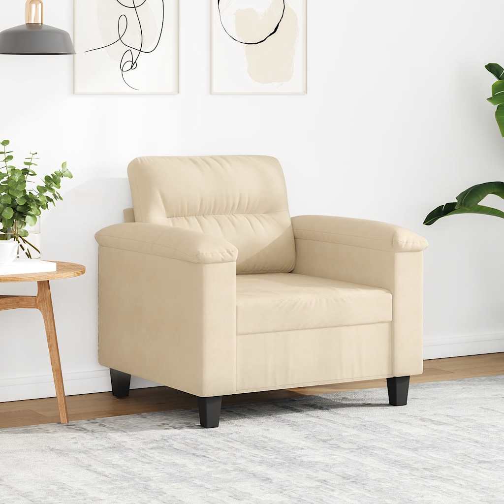 Fauteuil 60 cm microvezelstof crèmekleurig is nu te koop bij PeponiXL, paradijselijk wonen!