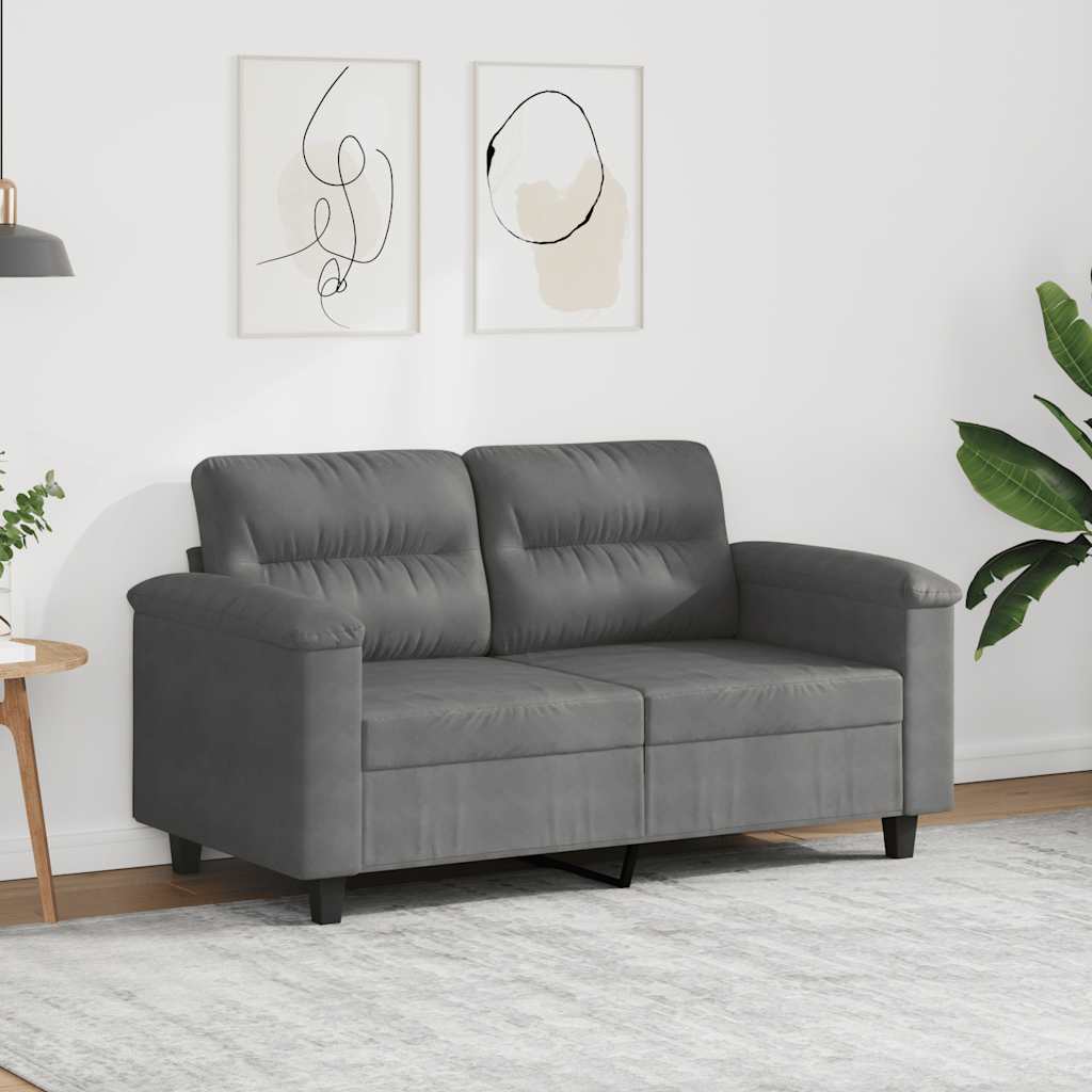 Tweezitsbank 120 cm microvezelstof donkergrijs is nu te koop bij PeponiXL, paradijselijk wonen!