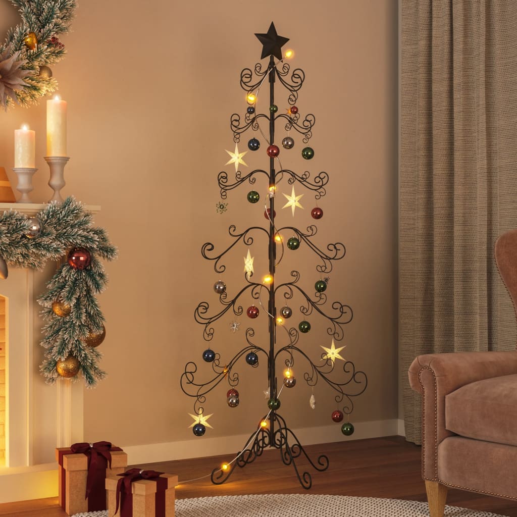 Kerstdecoratie kerstboom 180 cm metaal zwart is nu te koop bij PeponiXL, paradijselijk wonen!
